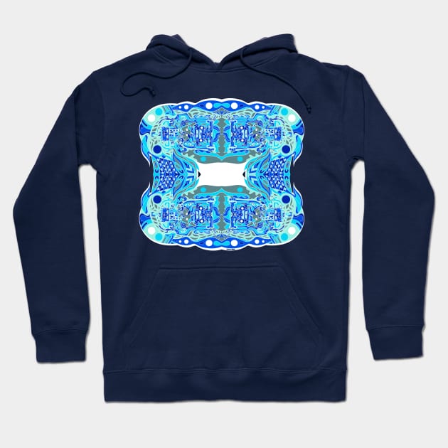 deep blue ancestral mayan astronaut ecopop Hoodie by jorge_lebeau